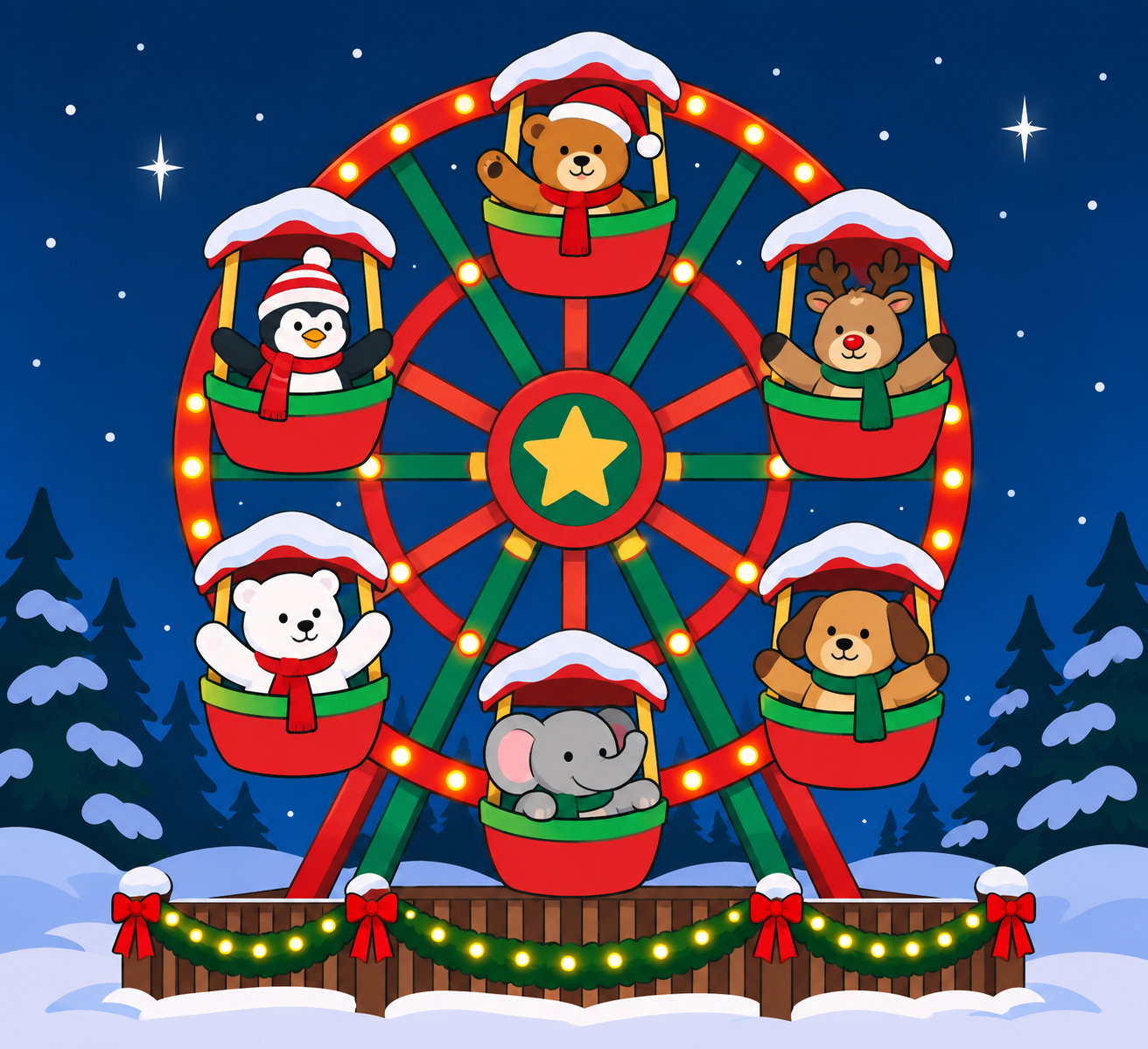 16-foot lit Ferris wheel in the walk-through display